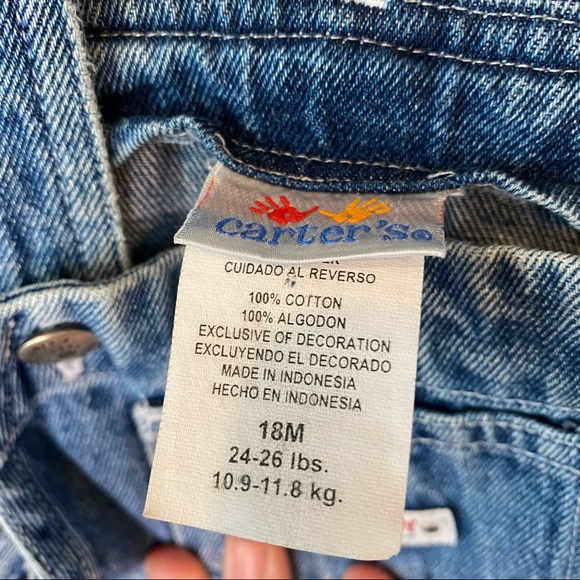 Carter’s baby Vintage Overall Denim Ahoy Sail boat 18M jeans - Picture 9 of 9